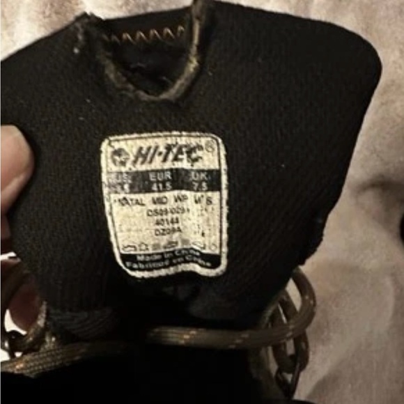 Hi-Tech Men's Natural Hiking Boots Gray Suede Mesh Shoes Mid Waterproof Size 8.5 - Picture 4 of 10